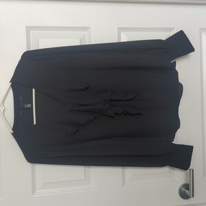 White House Black Market WHBM Black Blouse